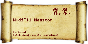 Nyúli Nesztor névjegykártya